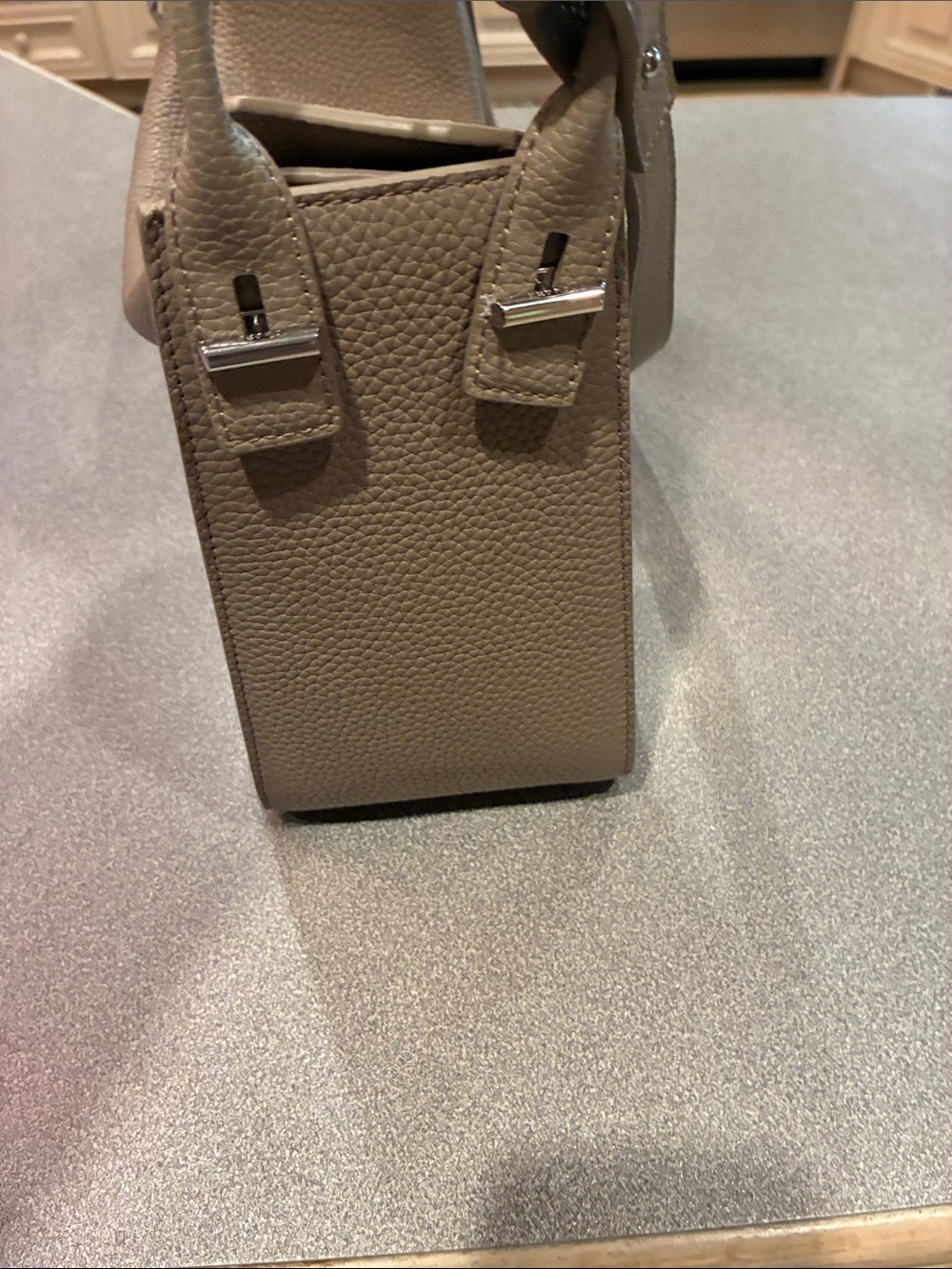 Pebbled Taupe Shoulder Hobo Bag - Picture 5 of 12